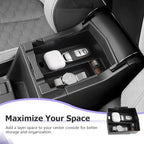 LUWU for 2025 2026 Subaru Forester Accessories Compatible with Forester Base/Premium/Sport/Limited/Touring 2025 2026 Armrest Console Secondary Storage Box Insert Tray ABS Material Black