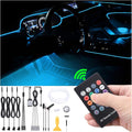 5 m Optic Fiber Car Ambient Lighting Kit RF Remote Control 64 Colors Multicoloured Music Interior Footwell Lighting Kit 12V 1W