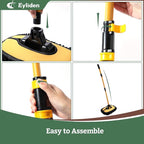 Eyliden Car Wash Brush Mop with Long Handle, 180° Swivel Head with 45° Angle Lock, 2 Scratch-Free Microfiber Heads, Car Detailing Kit for Car Truck RV, Yellow & Black