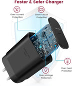 Super Fast Charger Type C Kit, VELOGK 25W PD PPS USB C Wall/Car Charger for Samsung Galaxy S26/S25/S24/S23 Ultra/S23+/S23/S22/S21/S20/Plus/Note 20/A71, iPad Pro, with 2X Nylon USB C-to-C Cable(3.3ft)