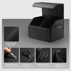 Fyzeoty Car Organizers for Trunk for Suv Sedan, Leather Storage Box,Magnetic Lid,Collapsible and Adjustable,16.5 inches