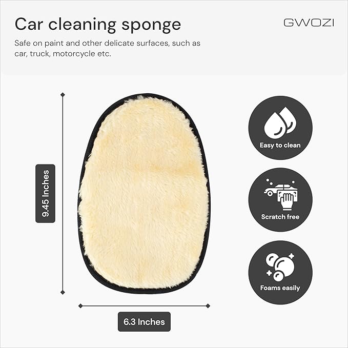 Car Wash Mitt Scratch Free - Wool Wash Mitts for Car Washing & Polishing Waxing - Soft Car Wash Glove, Lint Free - Car Washing Mitts, Detailing
