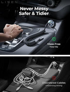 LISEN 90W for iPhone 17 16 15 Pro Max Car Charger USB C Fast Charge,Super Fast for iPhone 17 16 Car Charger USB C Adapter for iPhone 17e 16 15 Pro Max Plus Air,Samsung Galaxy S26 Ultra, Android