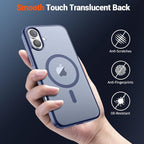 SUPFINE Magnetic for iPhone 16 Case (Compatible with MagSafe) (Military Grade Drop Protection) Slim Translucent Matte Shockproof with Anti-Fingerprint Phone Case,Lavender Gray