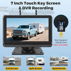 Wireless Backup Camera for Truck RV, HD IPS 7" Monitor, Digital Wireless Camera System + IP69 Waterproof IR Night Vision, 10-Min Easy Install, 1080P Rear View Camera for Car, Van, Trailer and Camper