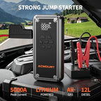 Acmount W160 Jump Starter with Air Compressor, 5000A Portable Car Jump Starter 150PSI Tire Inflator/Air Pump, 12V Battery(Up to 9L Gas/8L Diesel Engine) Jump Pack, Car Emergency Kit, Idea Gift for Man
