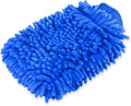 House Cleaning and Car Wash Mitts, Home Dusting Microfiber Gloves, Washing Clean Polish Faster (2-Pack, Blue)
