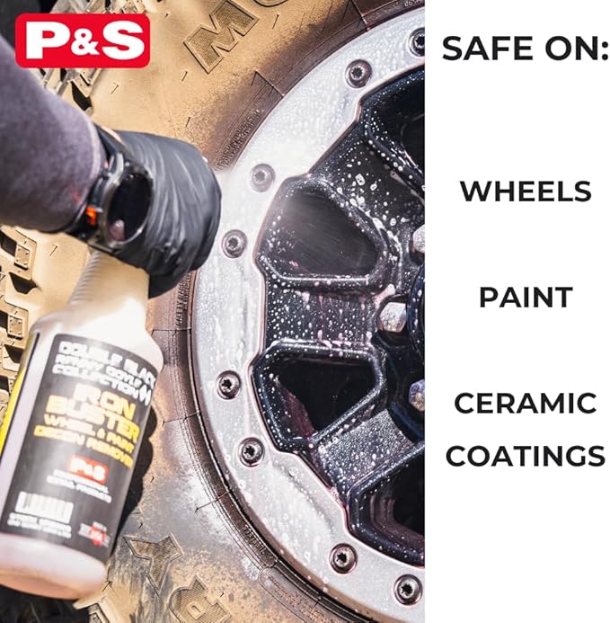 P & S PROFESSIONAL DETAIL PRODUCTS Iron Buster Wheel & Paint Decon Remover - pH Balanced, Safe on Alloy, Chrome, Steel & Aluminum Wheels - 1 Gallon