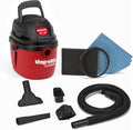 Shop-Vac 1.5 Gallon 2.0 Peak Wet Dry Vacuum, Portable Compact Shop Vacuum with Collapsible Handle Wall Bracket & Attachments, ‎2030100