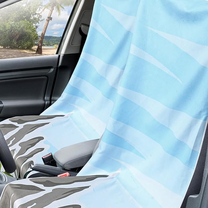 Hahafelt 2 Pack Car Seat Towel Covers with Storage Bag, 63 x 32 Inch Universal Non Slip Waterproof Sweat Protector for Car Truck, Gym Swimming Running, Machine Washable (National Park 1)