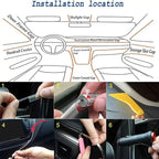 RGB LED Fiber Optic Car Interior Lights, APP Controlled Ambient Lighting Kit 236in, Music Sync, Dimmable, Timer Function, 5-in-1 Optical Fiber Ambient Light for Car Decoration, Universal Fit