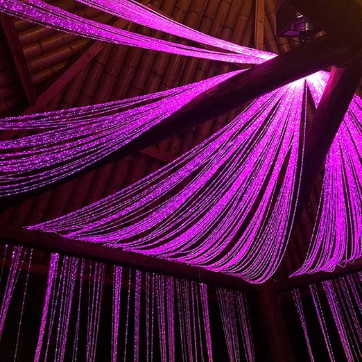 AZIMOM 300pcs 0.03in 9.8ft PMMA Plastic Fiber Optic Curtain Waterfall Light Cable Flash Point Fiber Optic Strands Side Glow Optical Fiber Hanging Strings