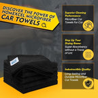 HOMEXCEL Black Microfiber Cleaning Cloth 6 Pack, 12.5 x 12.5 inch Microfiber Towels for Cars, Ultra Absorbent Car Washing Cloth, Lint Free Streak Free Cleaning Rags for Car, Kitchen, and Window