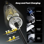 Mr.ego Handheld Car Vacuum Portable Cordless, 4-in-1 Mini Vacuum with 18500Pa Strong Suction, Desk Vacuum Cleaner and Air Duster with Green LED Light for Small Jobs, Car, Home, Keyboards (Silver)