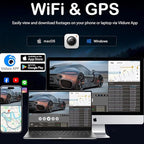 Mirror Dual Dash Camera for Car, Dashcam 4K Front 2.5K IMX335 Rear View/ADAS BSD LCA Wi-Fi&APP WDR Night Vision G-Sensor Loop Recording Parking Monitor 64GB Card