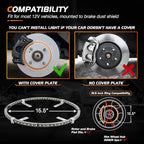 Nilight 4PCS 15.5inch Double Row LED Wheel Ring Lights Pure White with Wiring Harness Kit Rocker Switch Control Dual Row for Car Van SUV Truck