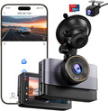 Dual Dash Cam Front and Rear 4K+1080P, 64GB Card Included, Built-in WiFi Dash Camera for Cars with APP, 24H Parking Mode, Night Vision, G-Sensor, Loop Recording, WDR, 170° Wide Angle, 3”IPS Screen