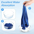 HARFINGTON 4 Pack Microfiber Cleaning Cloth, 71" x 24" Multi-Functional Cleaning Towels Reusable Absorbent Rags for Car Wash Kitchen Household Window Clean, Sapphire Blue