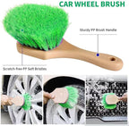 Car Wash Kit, 62'' Car Wash Brush with Long Handle, Soft Bristle Scratch-Free Car Detailing Brush Cleaning Kit, with Wash Mitt Towel Window Squeegee Tire Brush for Car SUV Truck RV Cleaning