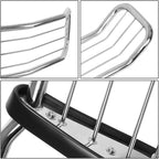 Front Bumper Brush Grille Guard Compatible with 2007-2013 Chevy Silverado 1500, Stainless Steel, Polished Chrome 2008 2009 2010 2011 2012