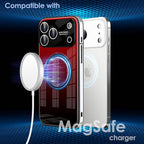 Guppy Compatible with iPhone 17 Pro Magnetic Case, with Full Camera Lens Protector [Compatible with MagSafe] Scratch Resistant Gradient Glass Back Cover Phone Case-Red