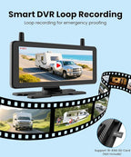 AUTO-VOX 2 Solar Wireless Backup Camera System: 7.2” 1080P HD Monitor, 3-Min Quick Installation for Wider Rear & Trailer View, IP69K Waterproof Back Up Camera for Truck, RV, Camper, Horse/Boat Trailer