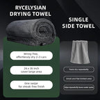 2-Pack 24" x 36" 11.8" x 11.8" Twisted-Loop Car Drying Towel 1500GSM Microfiber Cleaning Cloth for Car Trucks Motorcycles Streak Free Lint Free Ultra Absorbent Washing Cloth for Kitchen Window (Grey)