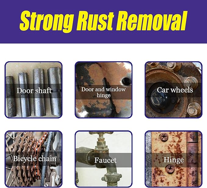Multipurpose Rust Remover Spray, Rust Stain Powder Eraser for Cast Iron, Treatment for Metal, Iron Remover Car Detailing, Car Maintenance Cleaning Dissolver (2)