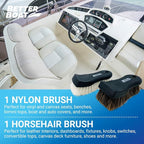 Upholstery Brush Set, Carpet and Car Cleaning Brushes, Horsehair Detailing Brush for Upholstery Cleaner, Leather, Interior, Boat, Couch, and Sofa Cleaning