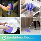 HOMEXCEL Purple Microfiber Cleaning Cloth, 12 Pack Premium Microfiber Towels for Cars, Lint Free, Scratch-Free, Highly Absorbent, Reusable Cleaning Rags for Car, Household, Kitchen, Window,11.5"X11.5"
