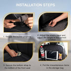 2PCS Car Seat Back Organizer, Waterproof Vehicle Storage Bag with Touch Screen Tablet Holder & 9 Pockets, Auto Kick Mats Back Seat Protector for Kids, Universal Travel Accessories (Gray/Small)