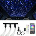 Twinkle Fiber Optic Light,20W Starlight Headliner Kit with APP/RF Remote Music Mode for Car Home Star Ceiling Sky Decoration,3 Hole RGBW LED Light Engine+300pcs 0.03in 9.8ft Optical Fiber Cables