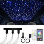 Twinkle Fiber Optic Light,20W Starlight Headliner Kit with APP/RF Remote Music Mode for Car Home Star Ceiling Sky Decoration,3 Hole RGBW LED Light Engine+300pcs 0.03in 9.8ft Optical Fiber Cables