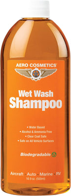 Wet Wash Shampoo 16 FL. oz High-Foaming, Gentle Effective Car Wash Soap Works with Foam Cannon or Bucket Washes. Safe for Aircraft, Cars, Trucks, Motorcycles, RVs & More