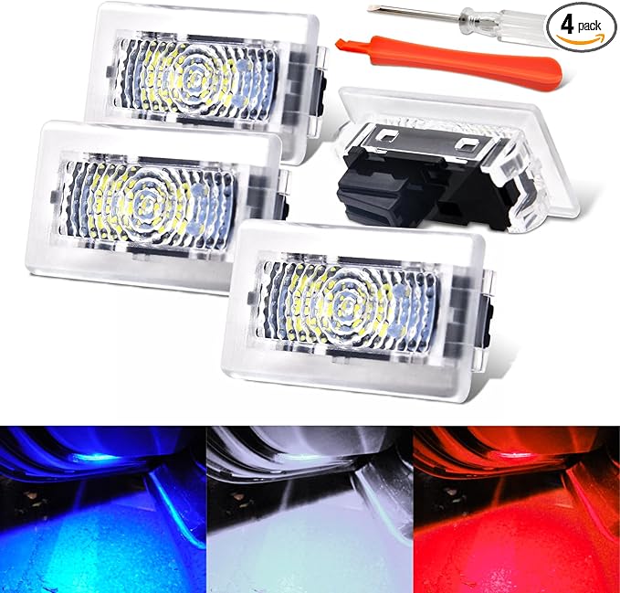 Prutomr Upgrade Replacement Light Kit for Tesla Model 3 X S Y Interior Ambient Accessories Fit Footwell Lighting Trunk Frunk LED Door Puddle Lamp Glovebox Lights Brighten Up Easy DIY Install (White)