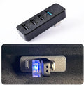 USB Hub for Tesla Model Y Juniper 2025 2026 Model 3 Highland 2024 2025, 4 in 1 Glove Box USB 3.0 Expander Glovebox Docking Station for Dashcam Flash Drive Charging Data Transferring Game Music