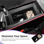 LUWU Lexus NX 2025 2026 Center Console Organizer for 2022 2023 2024 2025 2026 Lexus NX250/NX350/NX450 Accessories Armrest Console Storage Box Glove Organizer Tray Silicone Material 2-Pack (Black)