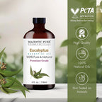 Majestic Pure Essential Oil with Glass Dropper - 100% Pure and Natural - Essential Oils for Diffuser, Aromatherapy, Soap and Candle Making, Eucalyptus Essential Oil, Eucalyptus Oil, 4 Fl Oz Pack of 2