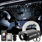 ATOKEE 16W Mixed 295pcs 9.8ft Fiber Optic Lights, Sound Activated Starlight Headliner Kit for Car Home Ceiling Decor, Controlled Via Bluetooth App / 28-Key RF Remote