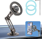 UTEBIT Universal 360° Pro Magnetic Car Phone Holder, Alloy Folding Magnetic Cell Phone Holder for Car, Strong Suction & Adjustable Phone Mount, Support for iPhone and Android All Mobile Phones, Black