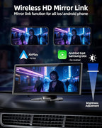 11.5" Wireless Apple CarPlay Screen for Car, Portable Car Play & Android Auto Touch Screen Car Stereo with App Control, 4K Dash Cam 1080P Backup Camera, GPS, Voice Control, Mirror Link FM All Vehicles