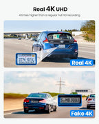 Real 4K Dash Cam Front and Rear, 5.8GHz Wi-Fi GPS, Dual Camera HDR with Top-Level Sensor, 3.3'' IPS Screen, Super Night Vision, G-Sensor, Parking Mode, Dash Camera for Cars with App, Support 512GB Max