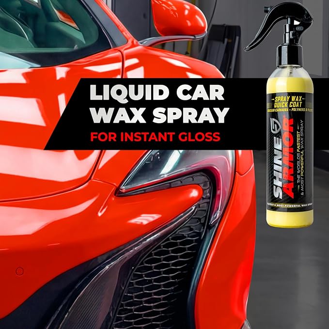 Car Spray Wax for Car Detailing - 16oz - Quick and Easy Carnauba Liquid Spray for Instant Gloss and Protection - Multi Surface Premium Brazilian Polish for All Vehicle Types