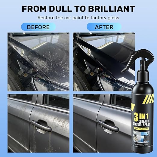 Car Quick Effect Coating Agent Spray 8.4oz, 6 Month Hydrophobic Ceramic Coating Spray for Vehicle, High Gloss Shine & Stain-Resistant Protection, DIY Friendly Car Care for Truck RV Motorcycle Boat