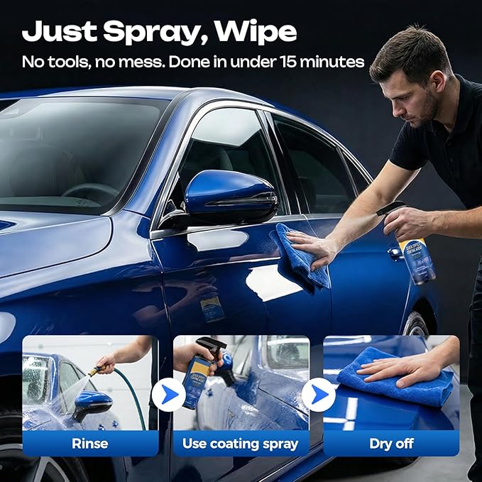 Advanced Car Quick-Acting Coating Agent Spray, 2026 New Car Coating Spray for Shine & Protection, Quick Effect Coating Agent for Car, Waterless Wash Oil Film Emulsion Glass Cleaner (1Pcs)