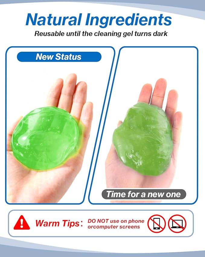 4-Pack Car Cleaning Gels, ALLGUO Reusable Car Cleaning Gel, Car Slime Cleaner&Dust Cleaning Gel for Car Interior, Keyboard Cleaner Gel, Car Gel Cleaner Putty Auto Detailing Tools Car Cleaning Supplies