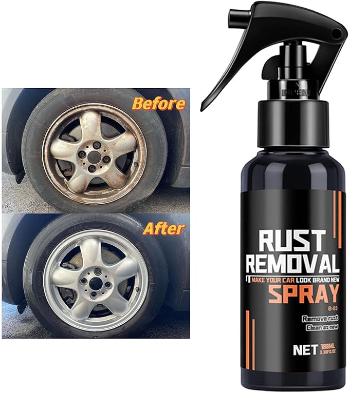 Rust Remover Spray,Rust Remover Spray for Metal, Wheel Hub & Paint Safe Rust Dissolver for Cars/Trucks, Multi Purpose Instant Cleaning Coating Agent,Rustout Instant Remover Spray (350ML)