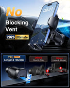YRU True Military-Grade [360° Rotation Suction] 2026 Ultimate Car Phone Holder Mount 【90+LBS Safest Strongest & Patent Certs】 Dashboard Windshield Vent for iPhone 17 16 Pro Max Samsung, Royal Blue
