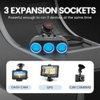 YANTU Cigarette Lighter Adapter & Splitter with 150W 3-Sockets & LED Ambient Lighting, Dual USB Fast Charging Car Outlet 12V, Car Cigarette Lighter Socket Plug Extension for Vehicles