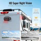 4-Wired Backup Camera System, 7" DVR Quad Screen Rear Side View Cameras, IP69 Waterproof IR Night Vision, 20G Vibration-Proof for Trailer/RV/Tractor/Combine/Skid Steer/Van/Heavy Equipment, Y2